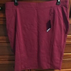 Lane Bryant ponte pencil skirt plum 16 NWT